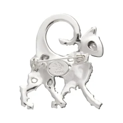 On The Prowl Cat Stone Set Crystal Brooch