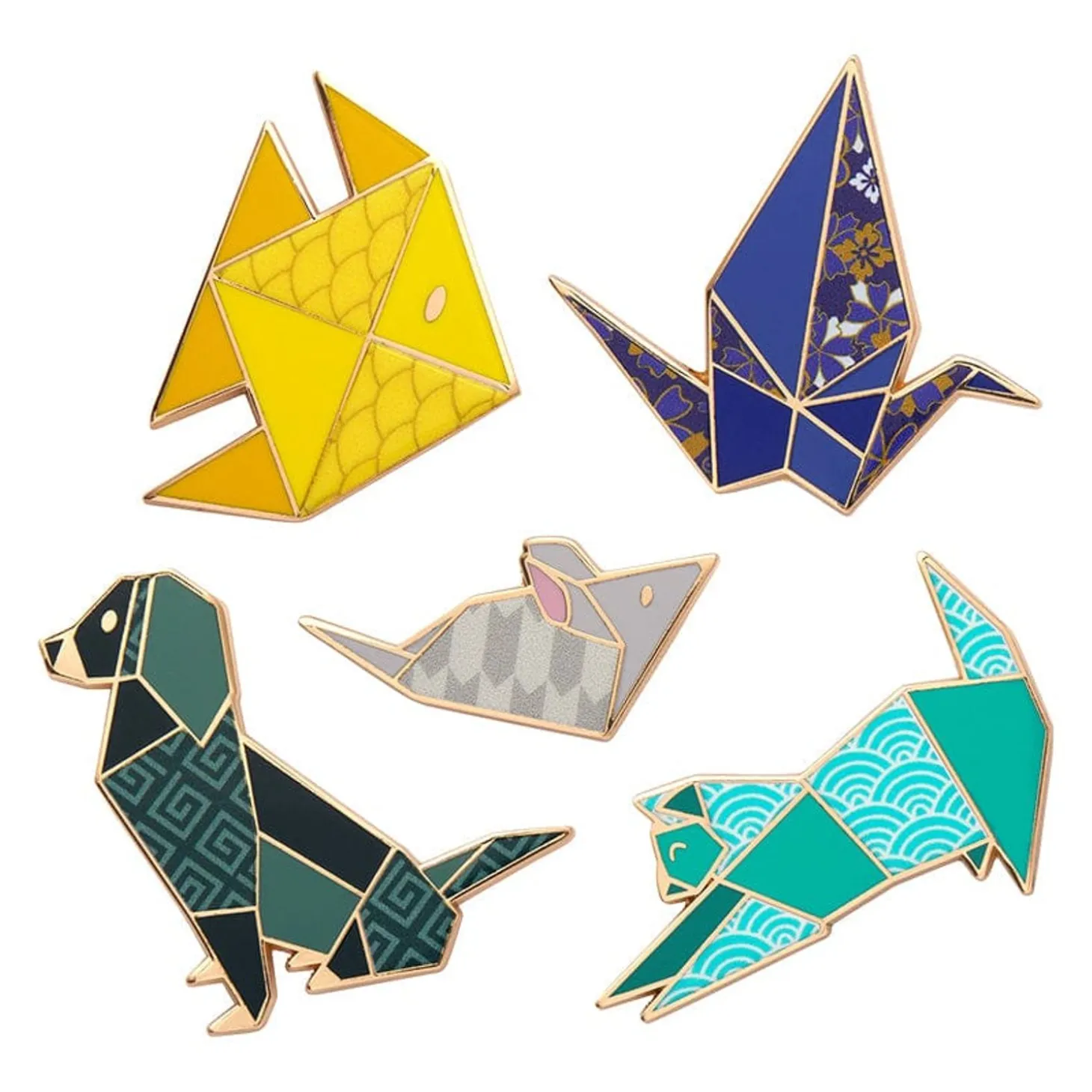 Origami Enamel Pin Pack - 5 Piece
