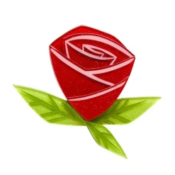 Painted Rose Brooch