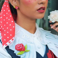 Painted Rose Brooch