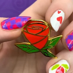Painted Rose Enamel Pin