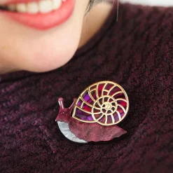 Painted Shell Brooch