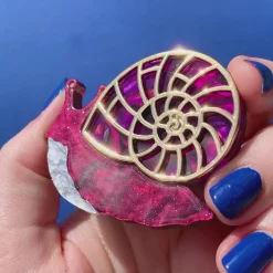 Painted Shell Brooch