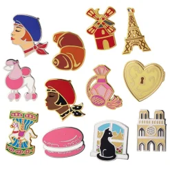 Paris Holiday Enamel Pin Pack - 12 Piece