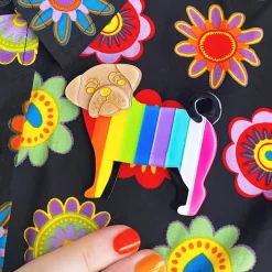 Pebbles The Progressive Pug Brooch