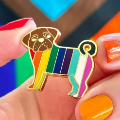 Pebbles The Progressive Pug Enamel Pin