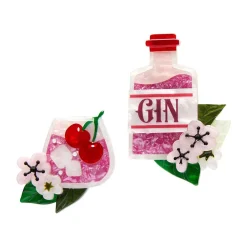 Pink Gin Party Brooch Set