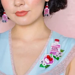Pink Gin Party Brooch Set