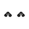 Poodle Glitter Stud Earrings - Black