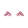 Poodle Ripple Stud Earrings - Pink