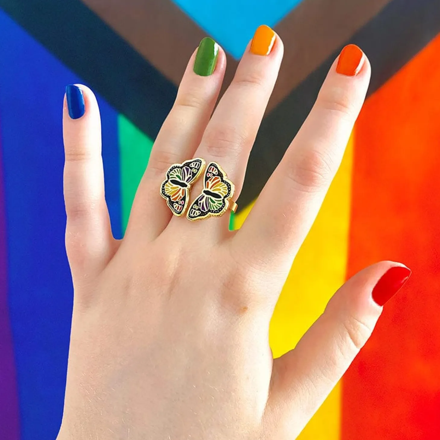 Prince Of Pride Butterfly Enamel Ring