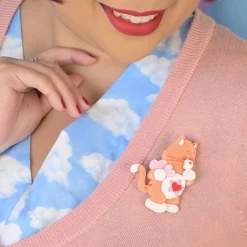 Proud Heart Cat Brooch