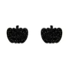 Pumpkin Glitter Resin Stud Earrings - Black