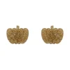 Pumpkin Glitter Resin Stud Earrings - Gold