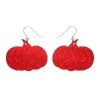 Pumpkin Magic Mirror Drop Earrings - Red
