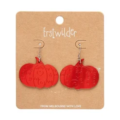 Pumpkin Magic Mirror Drop Earrings - Red