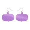 Pumpkin Magic Mirror Drop Earrings - Purple