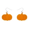 Pumpkin Mirror Drop Earrings - Orange