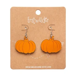 Pumpkin Mirror Drop Earrings - Orange