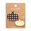 Pumpkin Patch Mini Brooch Set - Gold & Black Gingham