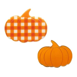 Pumpkin Patch Mini Brooch Set - Orange & Orange Gingham
