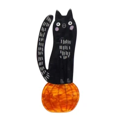 Pumpkin Time Kitty Brooch