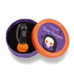 Pumpkin Time Kitty Brooch