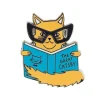 Puss In Books Enamel Pin