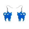 Pussy Cat Bubble Resin Drop Earrings - Blue