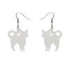 Pussy Cat Bubble Resin Drop Earrings - White
