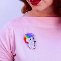 Rainbow Rain Brooch