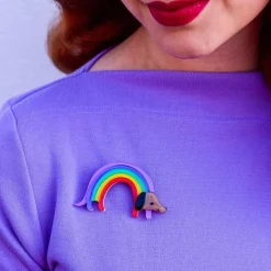 Rainbow Ruff Brooch
