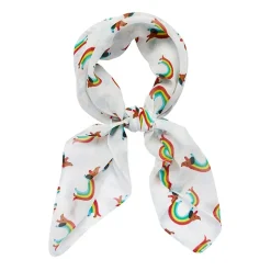 Rainbow Ruff Head Scarf White
