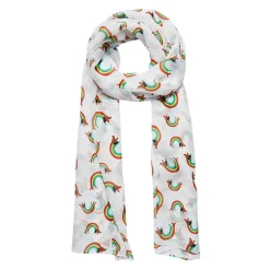 Rainbow Ruff Neck Scarf White