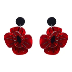 Remembrance Poppy Drop Earrings