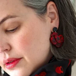 Remembrance Poppy Drop Earrings
