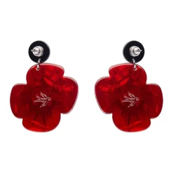 Remembrance Poppy Drop Earrings
