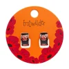 Remembrance Poppy Enamel Huggie Earrings