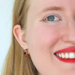 Remembrance Poppy Enamel Huggie Earrings