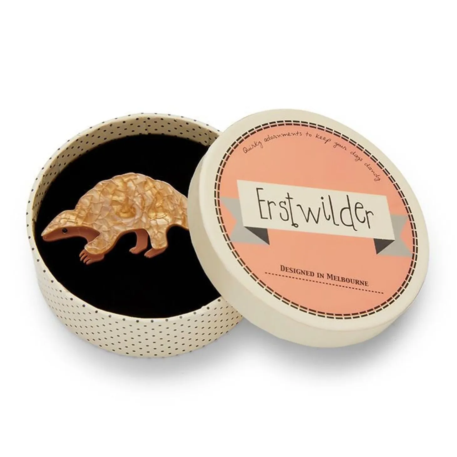 Roly Poly Pangolin Brooch
