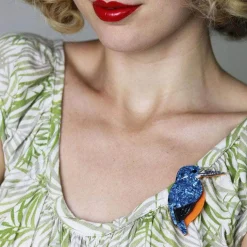 Royal Reeler Kingfisher Brooch