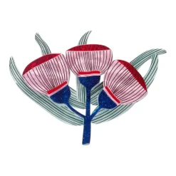 Ruby Red-Flowering Gum Brooch