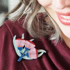 Ruby Red-Flowering Gum Brooch