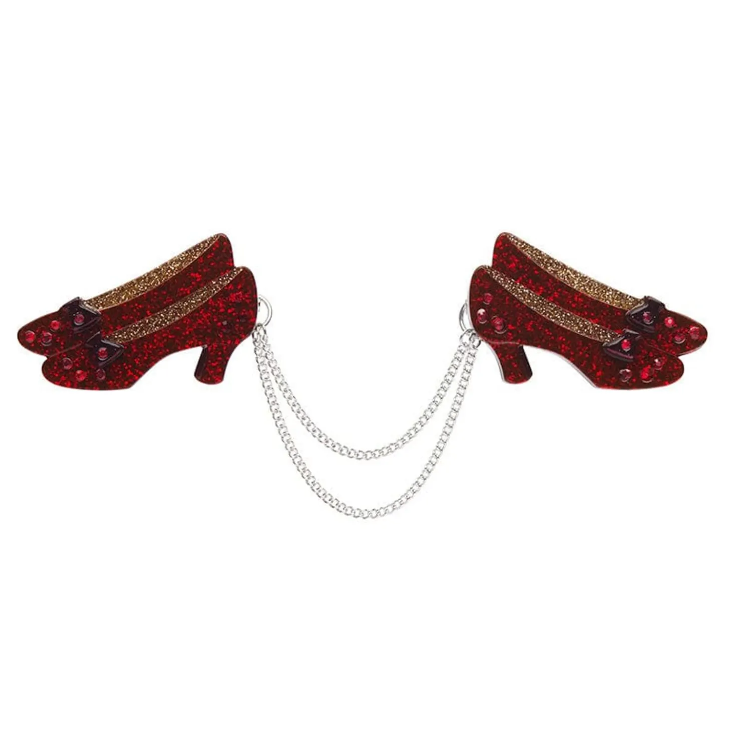 Ruby Slippers Double Brooch