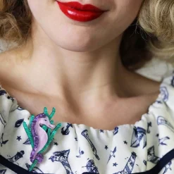 Sandy The Shy Seahorse Brooch