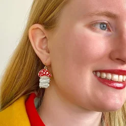 Shiitake Happens Enamel Drop Earrings