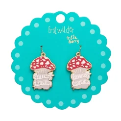 Shiitake Happens Enamel Drop Earrings