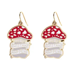 Shiitake Happens Enamel Drop Earrings