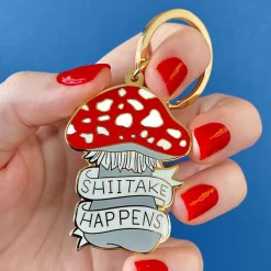 Shiitake Happens Enamel Key Charm