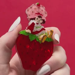 Sitting On A Strawberry Brooch